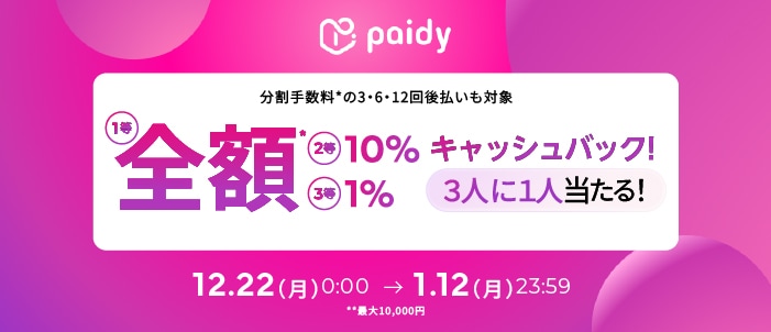 paidy�L���b�V���o�b�N�L�����y�[��